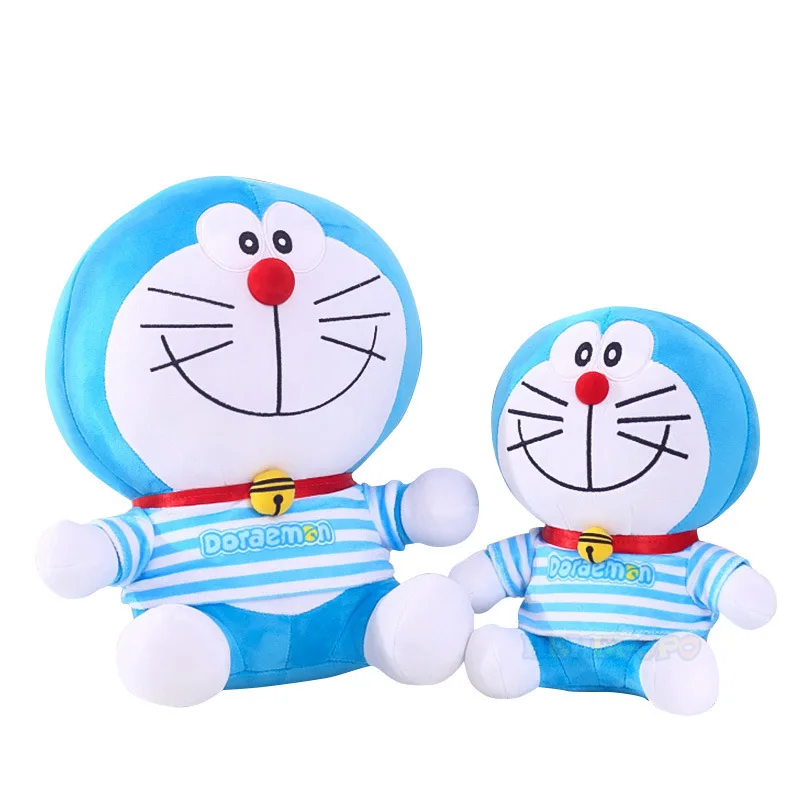 

Подлинная плюшевая кукла Doraemon, красочная полосатая свежая синяя кукла-робот, кошка, подарок Дора