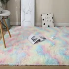 Новые Мягкие Плюшевые коврики радужной расцветки для спальни, гостиной, противоскользящие напольные коврики