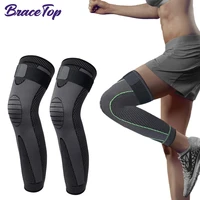 bracetop anti slip lengthen knee pad long leg sleeve bandage compression knee brace running sports warmth elastic knee protector