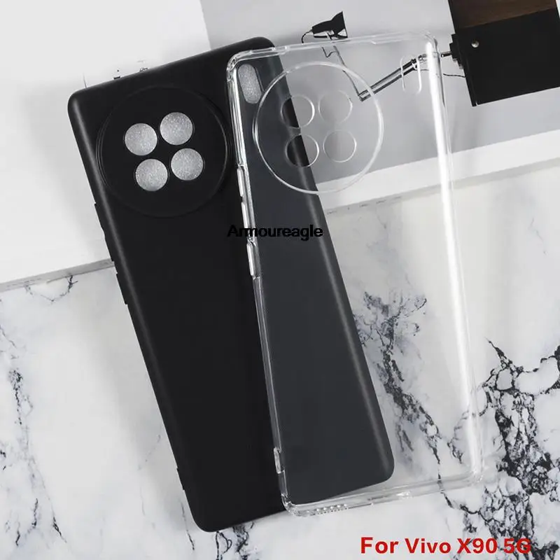 Мягкий черный чехол из ТПУ для Vivo X90 Pro V2242A V2219 ультратонкий телефона Etui 5G V2241A V2218