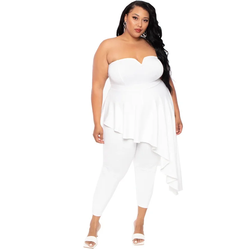 Plus Size Women's Clothing Large Women's Bra Pants Spring And Summer New Solid Fashion Fitting Two Piece Sets Womens Outifits