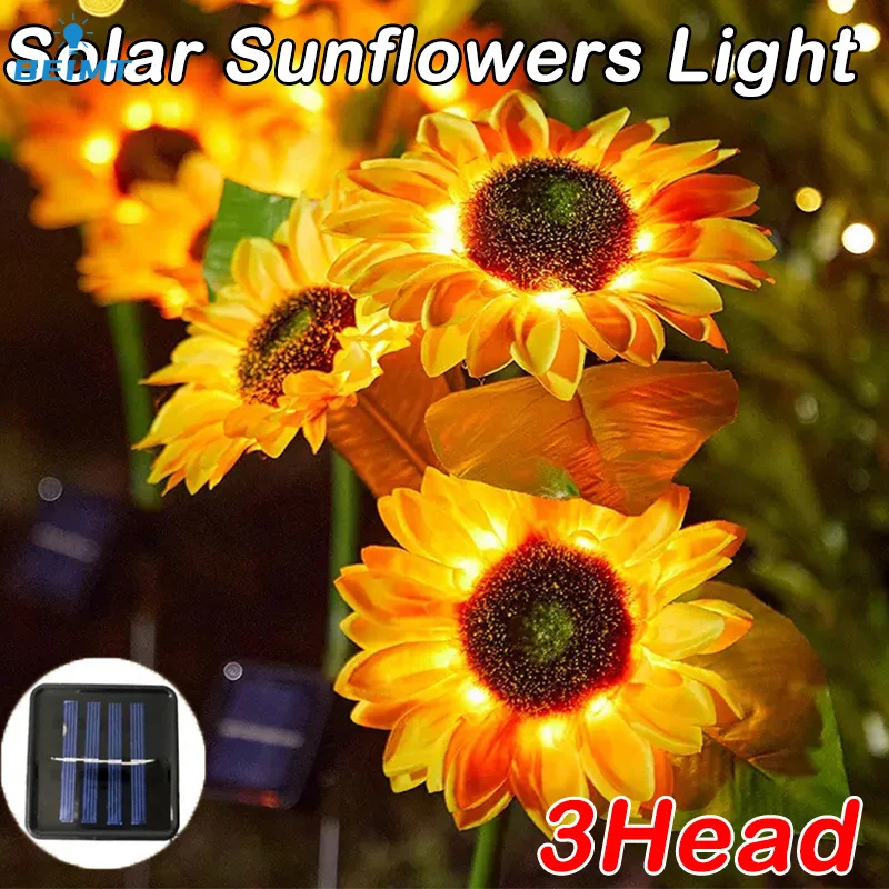 

Solar Sunflowers Light IP65 Waterproof Garden Lawn Light Outdoor Landscape Lamp Pathway Patio Yard Wedding Holiday Garden Decor