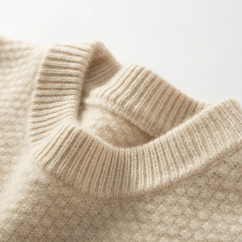 Зимний утепленный свитер из 100% чистого кашемира мужской вязаный пуловер с