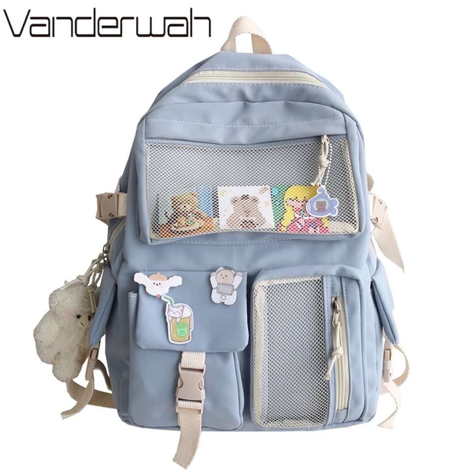 

Нейлоновый дизайнерский рюкзак, модные женские рюкзаки для школы, Молодежный жизнерадостный стиль, Вместительная дорожная сумка