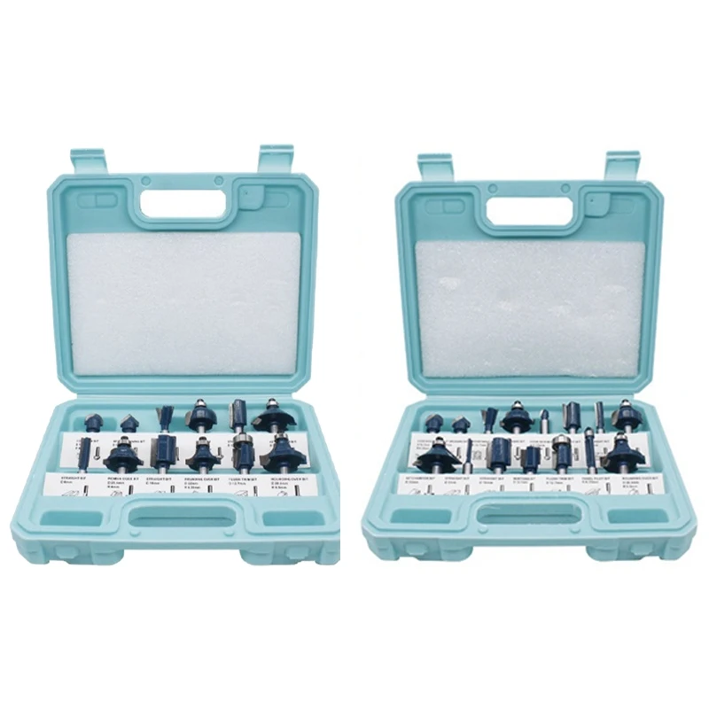

Router Bits Set 12/15-Piece 1/4 Inch Router Bits with Carrying for CASE