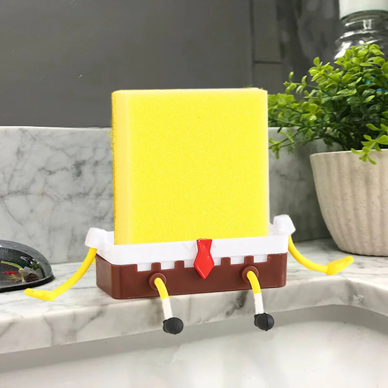 

Kitchen Cute Cartoon Sponge Baby Holder Kitchen Household Organizer Storage Utensils Drain Rack Novel Home Accessories