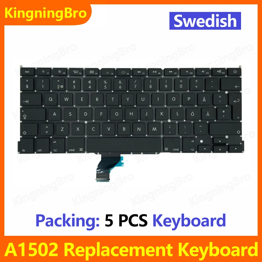 

5 шт./лот новая сменная клавиатура для Macbook Pro Retina 13 ''A1502 шведская клавиатура 2013 2014 2015 года