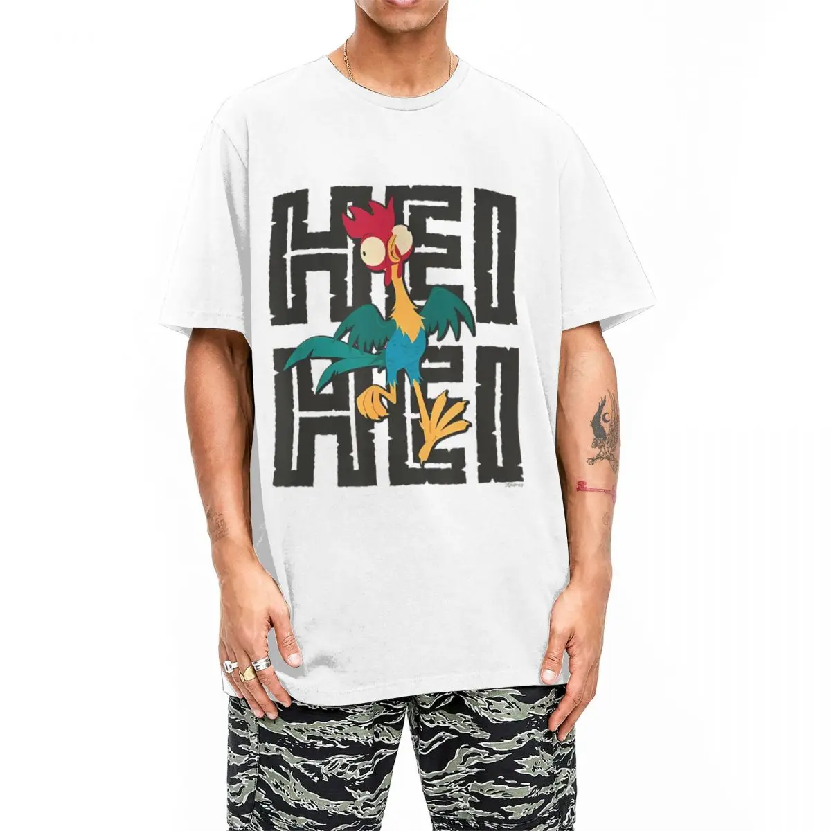 Футболка Moana Hei для мужчин и женщин новинка хлопковая с круглым вырезом