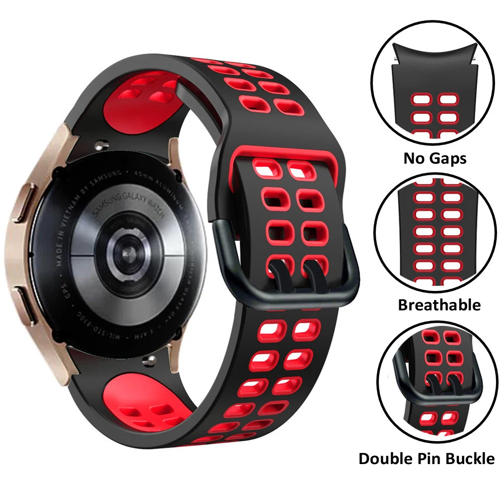 Ремешок силиконовый для смарт-часов спортивный браслет Samsung Galaxy Watch 4 classic 46 мм 42 44