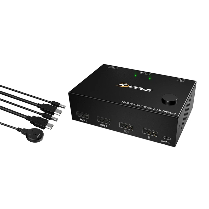 

HDMI-совместимый 60 Гц KVM 2 в 2 выход двойной монитор переключатель управление 2 компьютерами или ноутбуками мониторы Двойной вход Дисплей