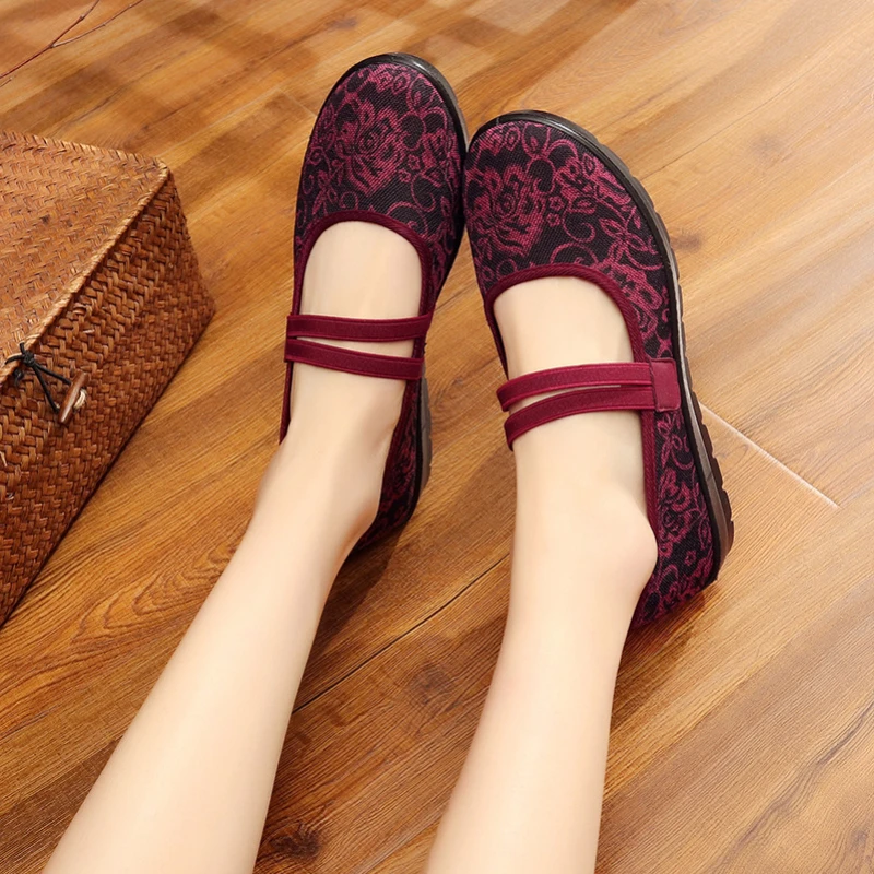 XQ Spring New Elegant Women's Comfortable Shoes Dance Shoes Flat Whoes for Women Print Fashion Women's Shoes 2022 Free Shipping