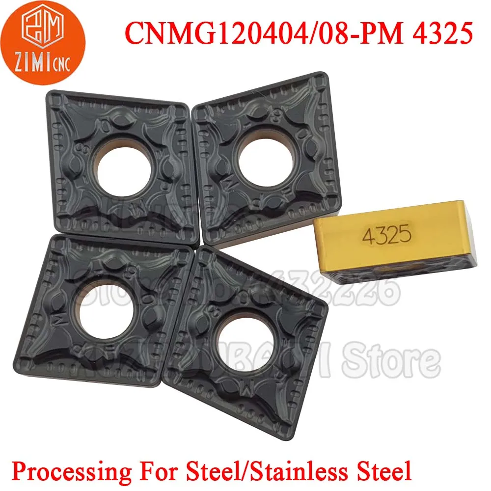 

10pcs CNMG120404-PM 4325 CNMG120408-PM 4325 CNMG 120404 Carbide Inserts Turning Tools CNC Metal Cutter Lathe Blade For Steel