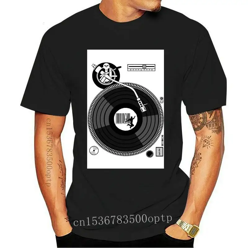 Мужская одежда оригинальная Однотонная футболка SL1200 с проигрывателем 4 DJ