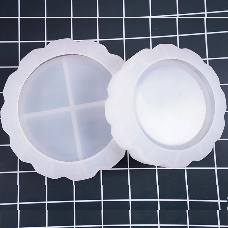 

Crystal Epoxy Mirror Ashtray Silicone Mold Lace Ashtray Silicone Mold