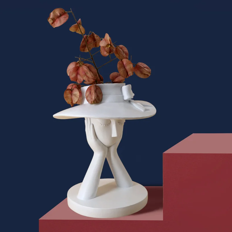

Nordic Resin Creative Character Flower Vases Living Room Flowerpot Arrangement Artist Home Decorative Room Decoration