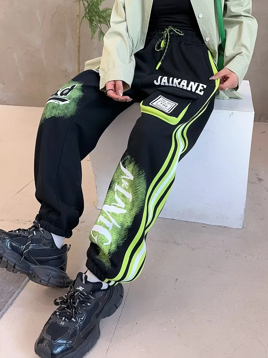 Американские граффити Спортивные Повседневные брюки свободные карго с