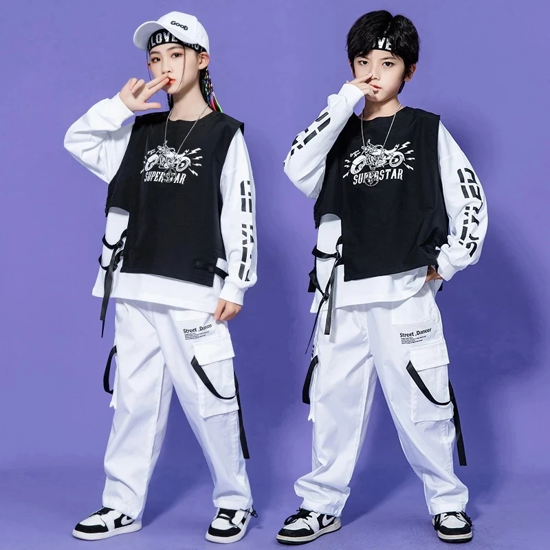 

Свитшот-карго для мальчиков и девочек, свободные джоггеры, комплекты одежды, Детская уличная одежда, детская модель