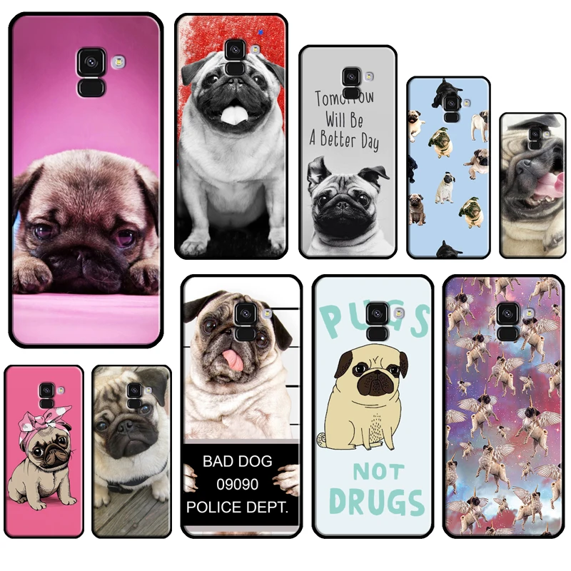 CUTE PUPPY PUG DOG MOPS Case For Samsung A9 A8 A7 A6 J8 J6 J4 Plus 2018 A3 A5 J1 2016 J5 J7 J3 2017 Back Cover