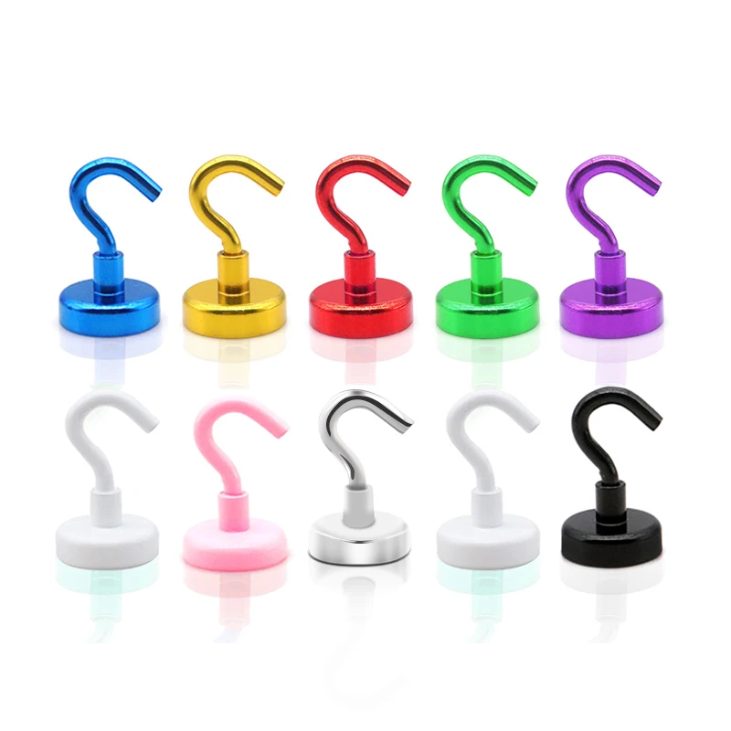 

10Pcs Powerful Magnetic Hook Wall-mounted Hanger Hook Heavy Magnet Hook Kitchen Wardrobe Household Storage Tools