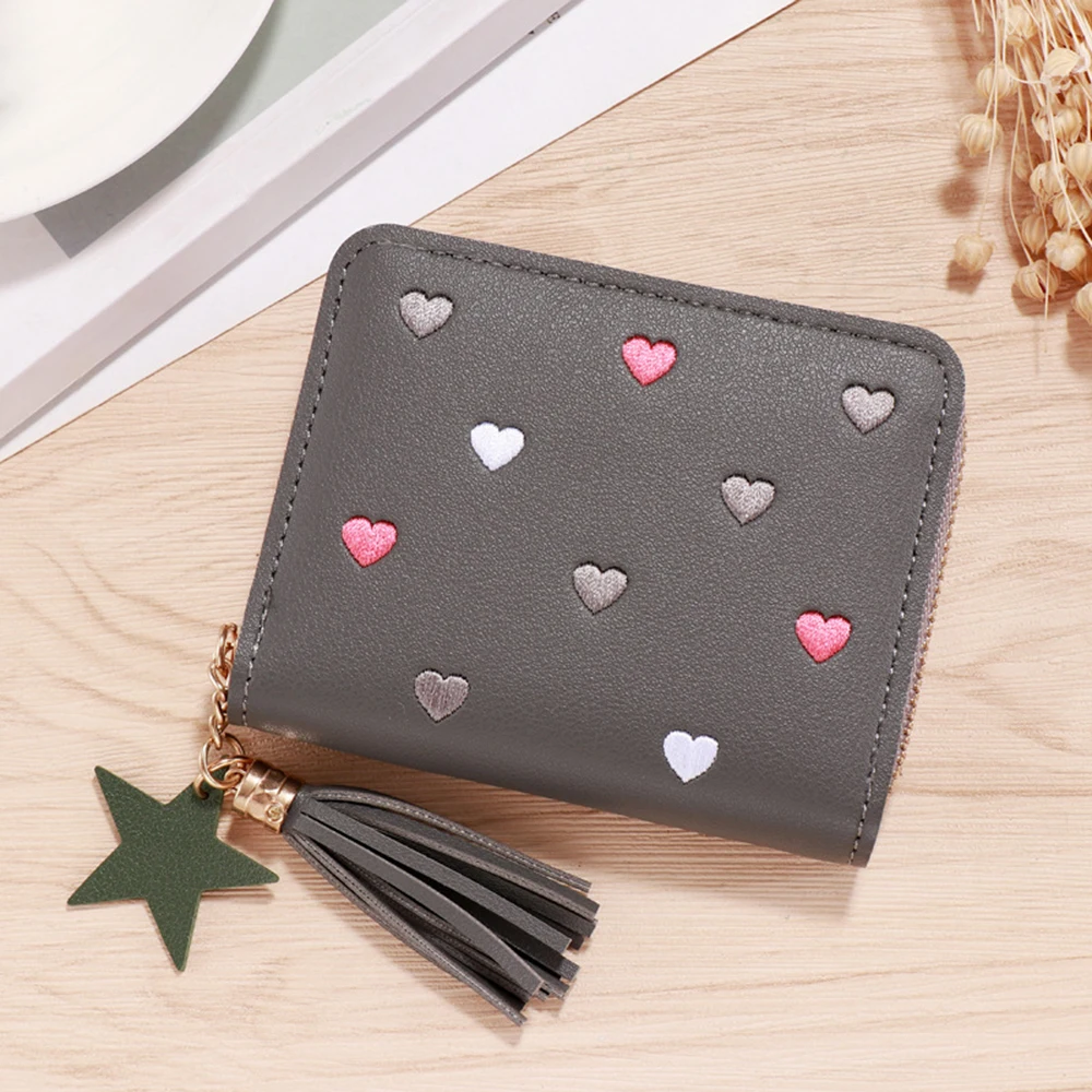 Women Small Wallet Ladies Mini Tassel Cute Girl Short Zipper Lovely Pu Leather Coin Purse Female Hand |