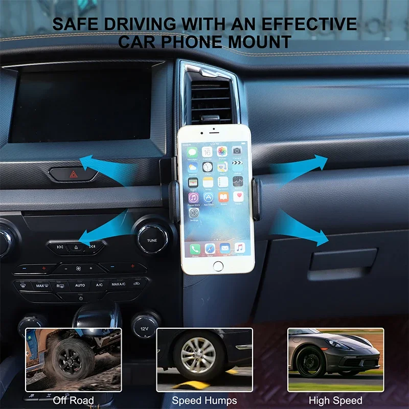 Для Ford Ranger Wiltrak 2015-2021 ABS черный Автомобильный Центральный экран навигации ниже