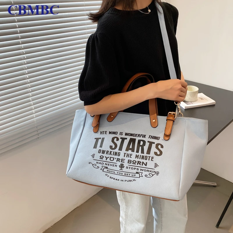 

Letter Pringting Women Canvas Tote Messenger Bags Female Crossbody Bag Solid Shoulder Bag Fashion Female Handbag Large Capacity