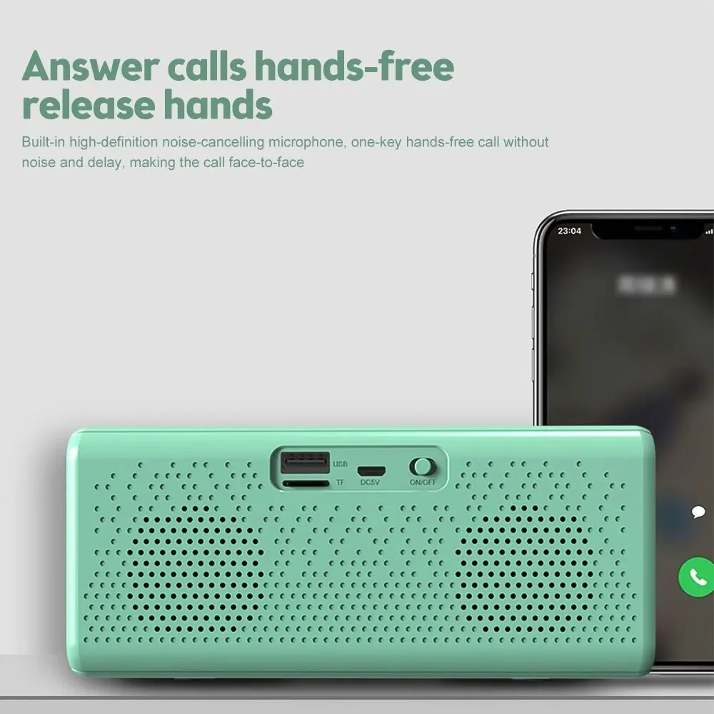 

Portable Wireless Bluetooth 5.0 Speaker Subwoofer 3D Surround Sound TF Card Super Bass Loudspeaker