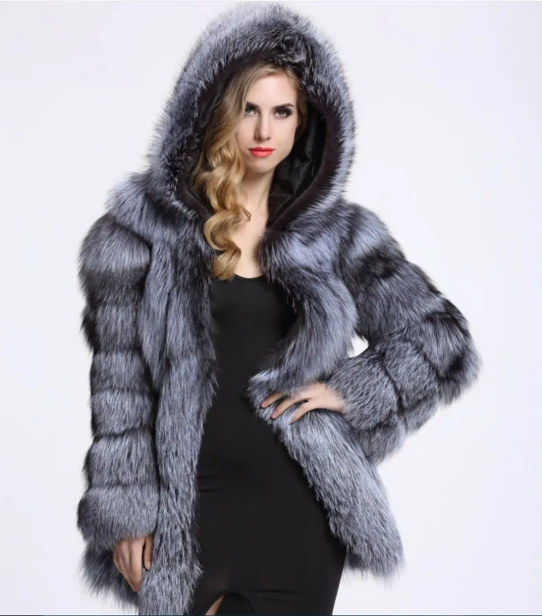 Casual Fashion New Faux Fur Fox Fur Women Hoodies Coat 2022 Winter Warm Fake Fox Fur Jackets Long Sleeve Fur Thick Coats Jacket enlarge