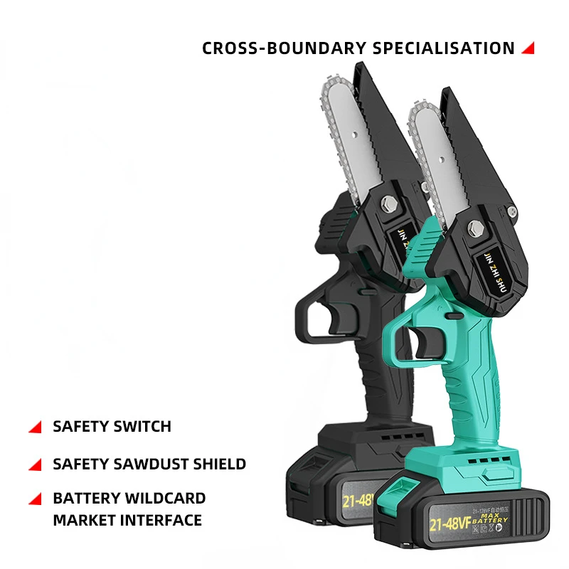 

4/6 inch electric chainsaw rechargeable saw small lithium electric saw home mini handheld pruning saw felling saw