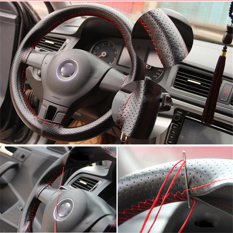 Кожаный чехол на руль Braid On для Nissan Maxima Altima Teana Tiida Sylphy Sunny X-Trail