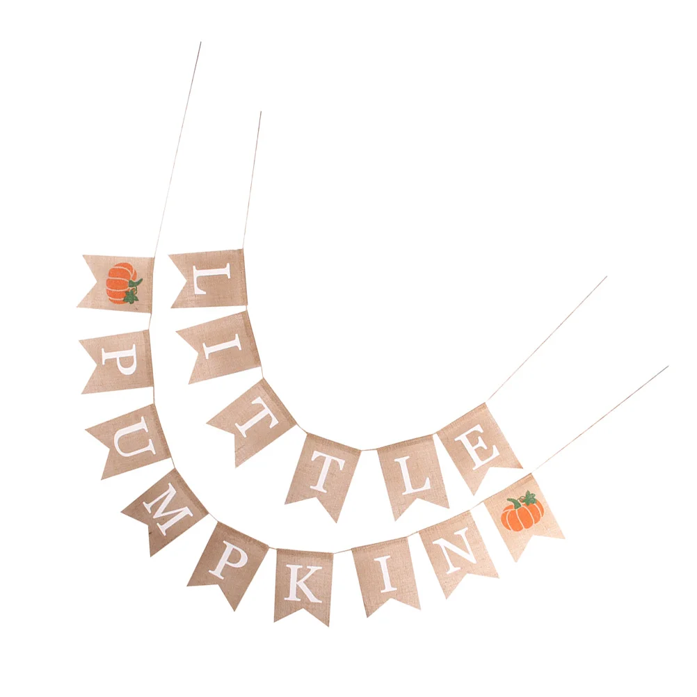 Льняной баннер маленький флаг тыквы каминные украшения овсянка на День