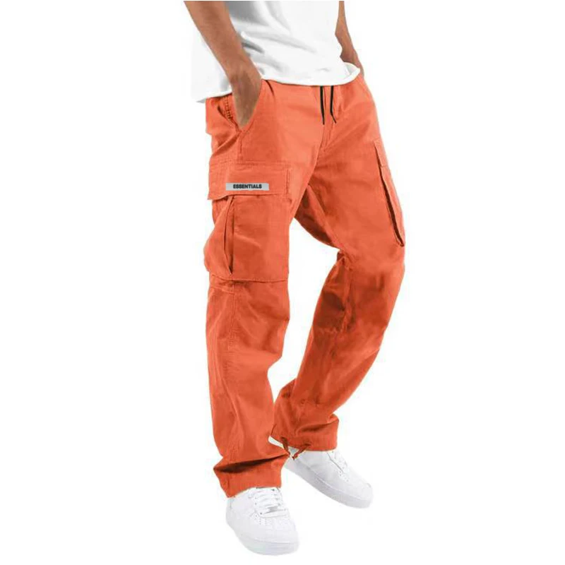 

Брюки-карго мужские длинные, однотонные свободные штаны со множеством карманов, на завязках, с карманами, повседневные, 3XL, 2023