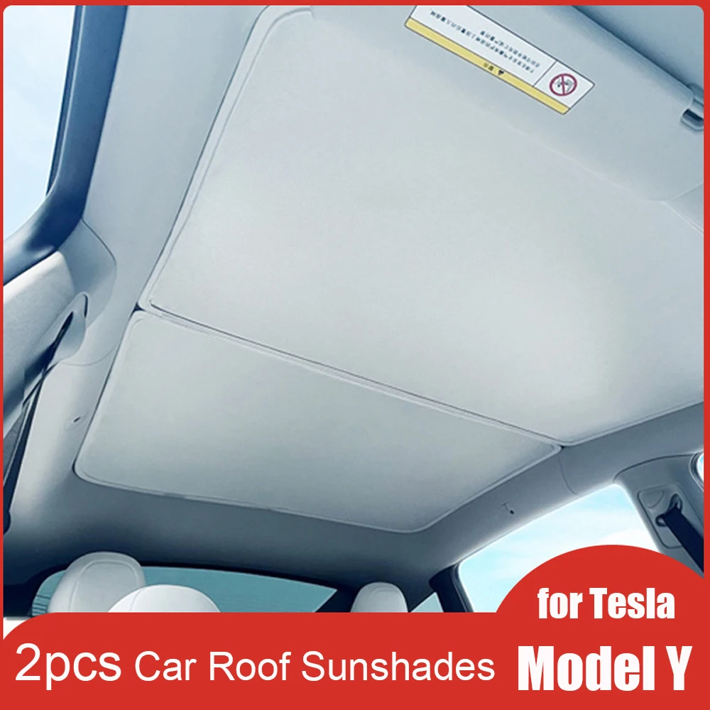 

Car Roof Sunshades For Tesla Model Y 2019-2022 Sun Shades Ceilling Visor Front Rear Sunroof Windshield Skylight Auto Festeners