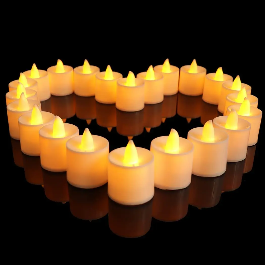 

12Pcs LED Candles Battery Operated Flameless Tealight Fake Candles Lamp Wedding Birthday Party Home Decoration Lights