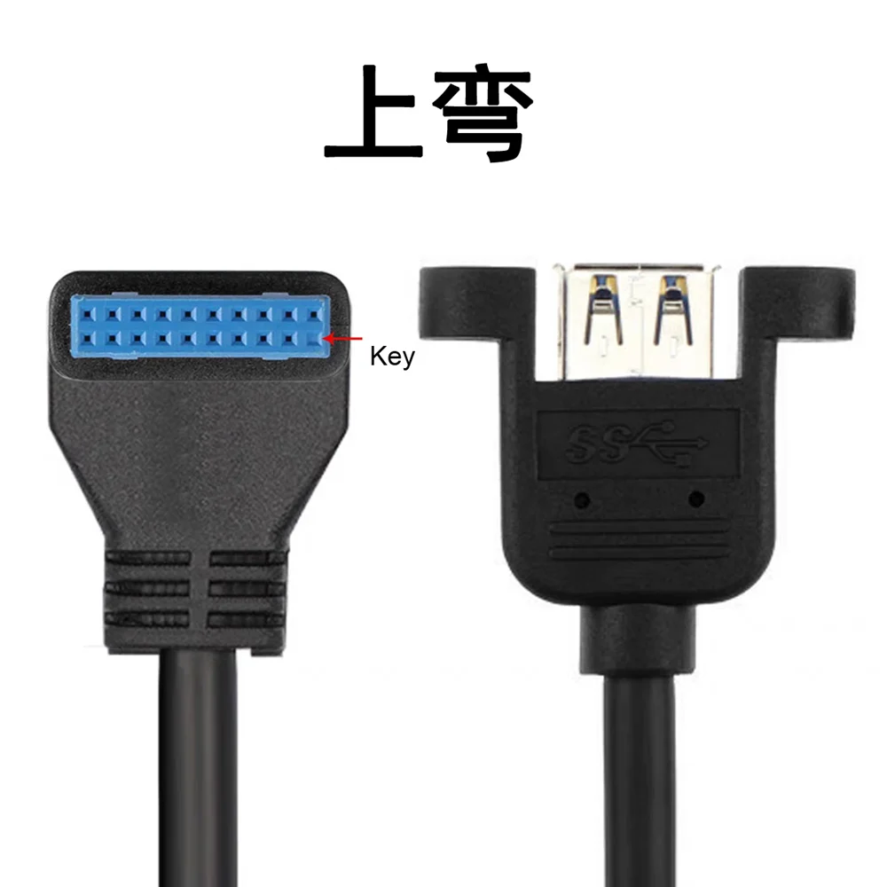 Угловой кабель USB3.0 для передней панели 19-контактный 20-контактный одного порта
