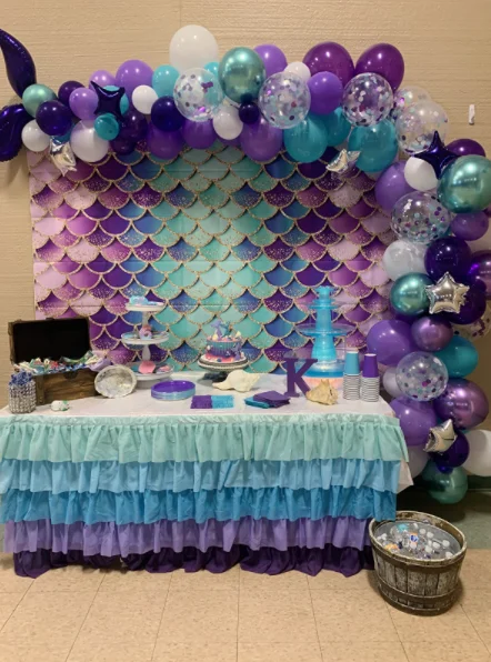 Фон для студийной фотосъемки с изображением русалки и весы дня рождения |