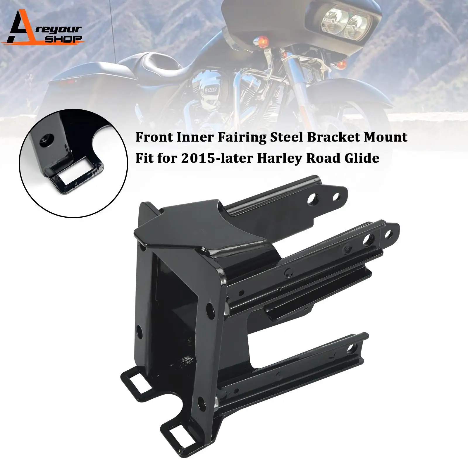 

Areyourshop передний внутренний обтекатель, стальной кронштейн для Touring Road Glide 2015-2024