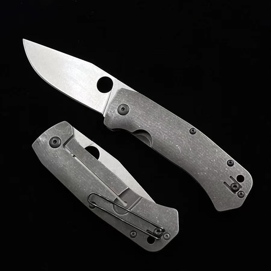 

Titanium Alloy Handle Outdoor Tactical Folding Knife High Quality Hardness D2 Blade Hunting Survival Safety-defend Pocket Knives