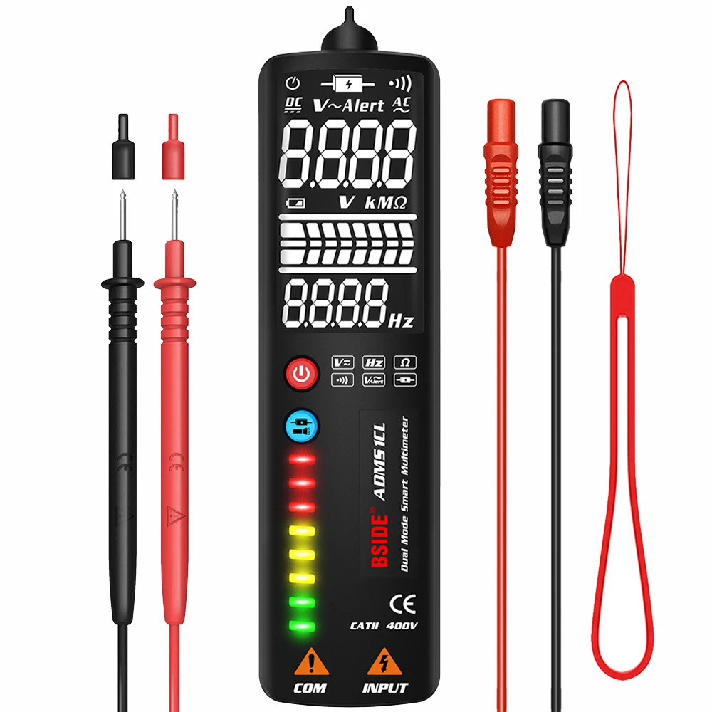 

ADMS1CL Multimeter Dual Mode Intelligent LCD Digital Tester Voltage Detector 2000 Counts DC/AC Voltage NCV True RMS Meter