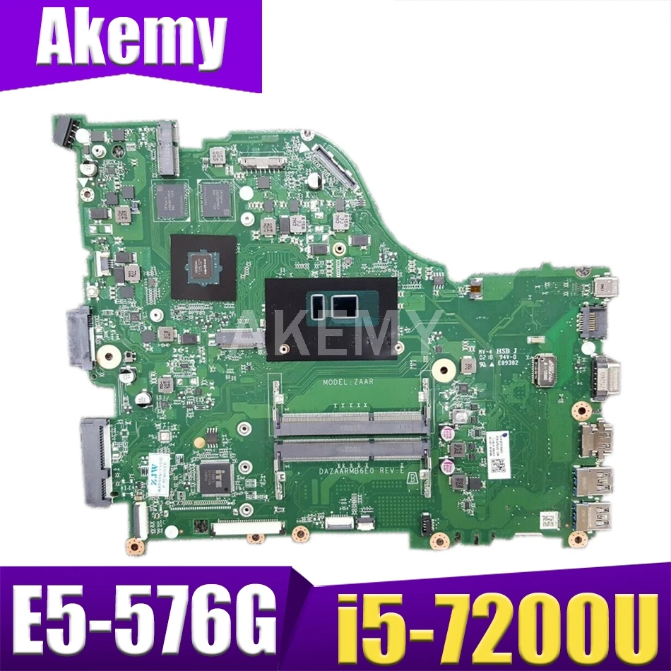 

Материнская плата для ноутбука Acer Aspire E5-576 DAZAARMB6E0 REV:E ZAAR I5-7 CPU DDR3 GT940MX 2 Гб GGPU