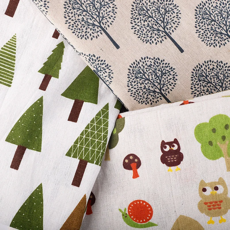 

Printed Nordic Style Linen Fabric DIY 50x75cm Cloth For Curtain Tablecloth Throw Cushion cover Curtain Sofa cover Sewing Fabric