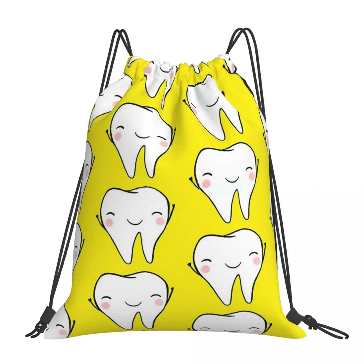 

Dentist Tooth Teeth Backpacks Casual Portable Drawstring Bags Drawstring Bundle Pocket Storage Bag Book Bags For Travel School