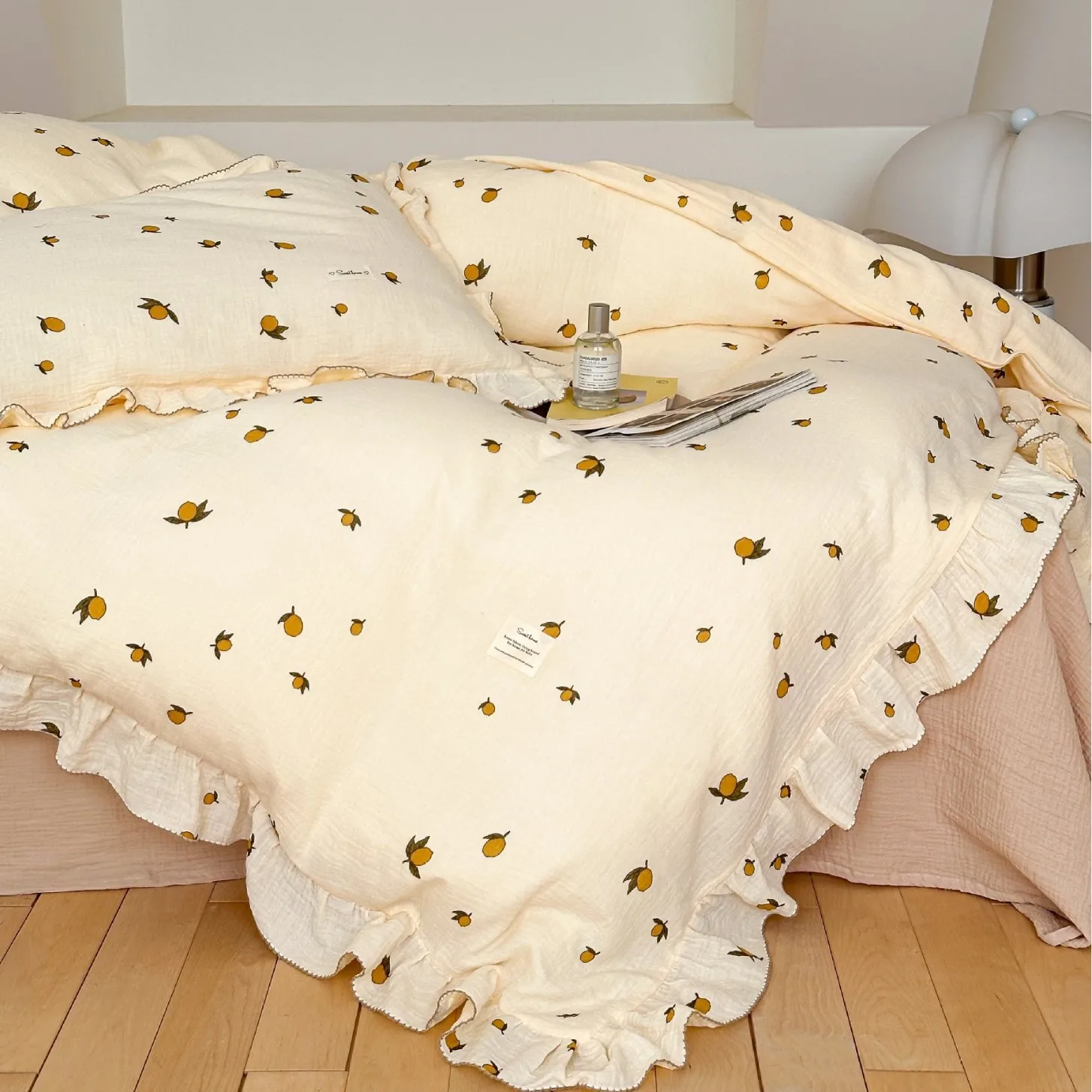 

Пододеяльник из марлевого хлопка с оборками