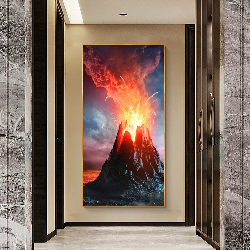 

5D DIY Diamond Painting Kit Volcano Scenery Full Diamond Embroidery Modern Wall Art Cross Stitch Living Room Corridor Home Decor