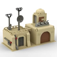 moc small particle building block model childrens assembled desert middle east warning base radar brick militar toys for boy