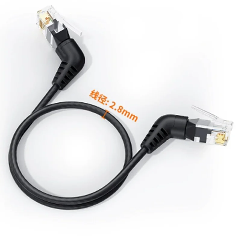 Фото Ethernet-кабель CAT6A UTP с черепом, 360° °   Сетевой кабель локальной сети Cat6A с поворотным разъемом RJ45, патч-корд 32AWG, 10 Гбит/с, 500 МГц №3