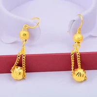 fashion 24k gold plated earring elegant long tassel earrings for women wedding engagement birthday jewelry exquisite earrings