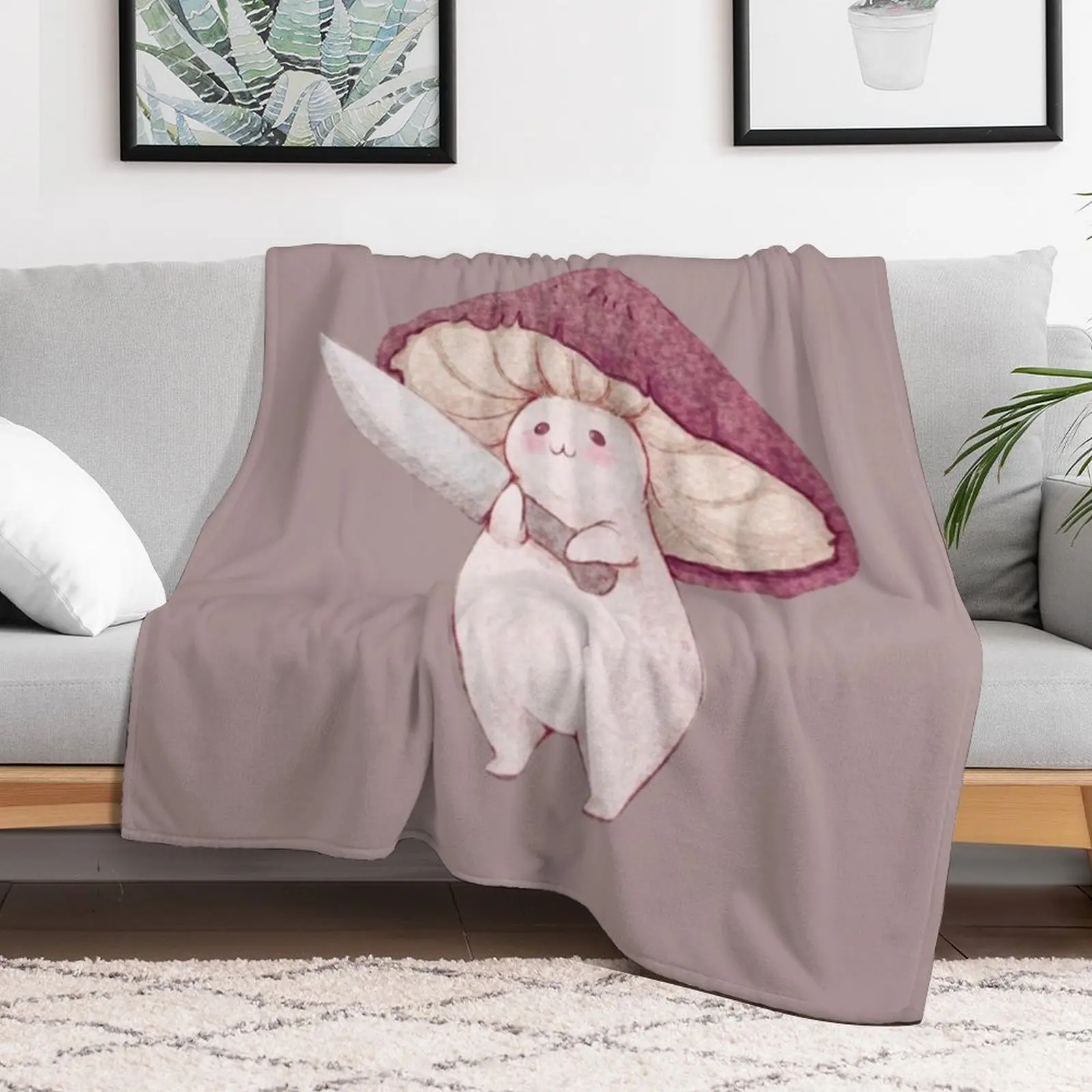 Милый гриб с ножом пледы одеяла для путешествий на Хэллоуин