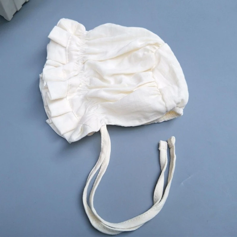 

Happyy baby Cotton Baby Hat for Girls Princess Ruffles Baby Hat White Spring Summer Newborn Hat Vintage Baby Girl Hats