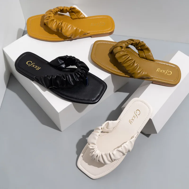 

Shoes Woman 2022 Slippers Soft Beige Heeled Sandals Rubber Flip Flops Pantofle Comfort Black Flat Hawaiian New Slides Casual Sol